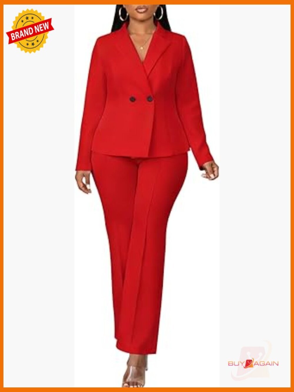 Double Breasted Blazer Pants Suit Set Womens 2 Piece Business Office Outfit